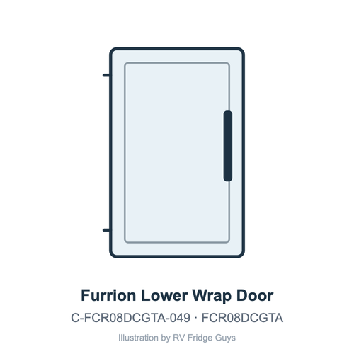 Furrion Lower Wrap Door, Black Glass C-FCR08DCGTA-049 illustration