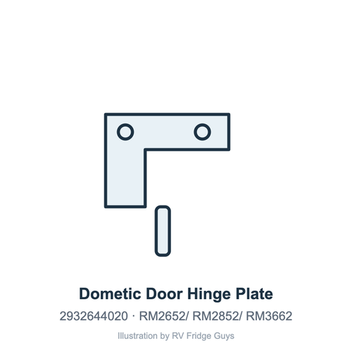 Dometic Door Hinge Plate 2932644020 illustration