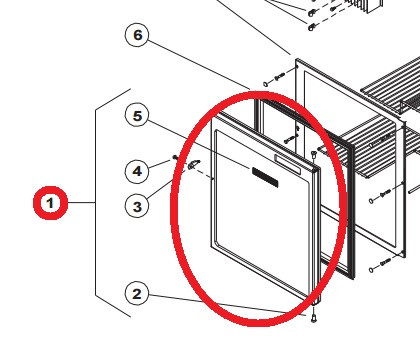 Norcold Door Assembly 620619 (fits the 323)