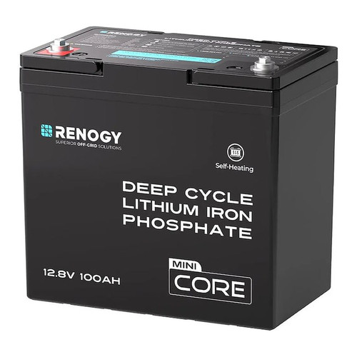 Renogy Core Mini 100Ah 12V LiFePO4 Deep Cycle Battery Self-Heating RBT12100LFP-H-G1-US