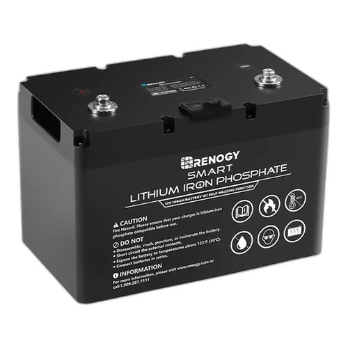 Renogy Smart 100Ah 12V LiFePO4 Deep Cycle Battery Self-Heating RBT100LFP12SH-G2-US