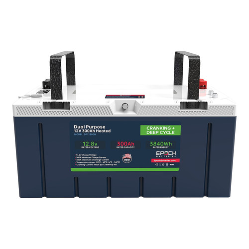 Epoch Pro Dual Purpose 300Ah 12V LiFePO4 Battery with Bluetooth & Self-Heating DP12300H