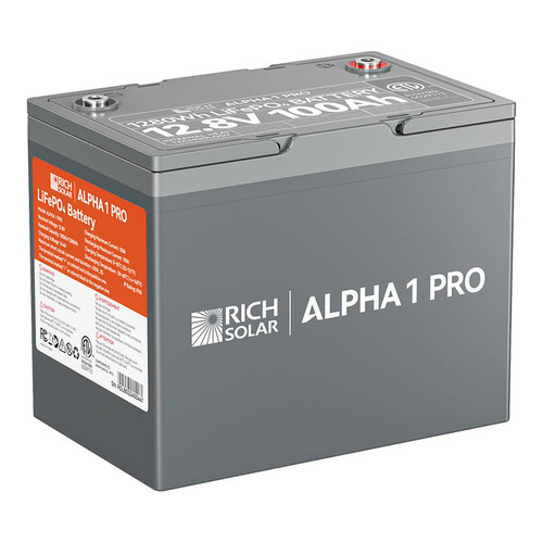 Rich Solar ALPHA 1 PRO 100Ah 12V LiFePO4 Battery with Bluetooth RS-B121SP