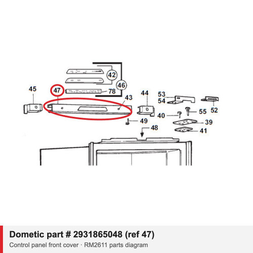 Dometic Refrigerator Control Panel Front Cover 2931865048 (RM2611)