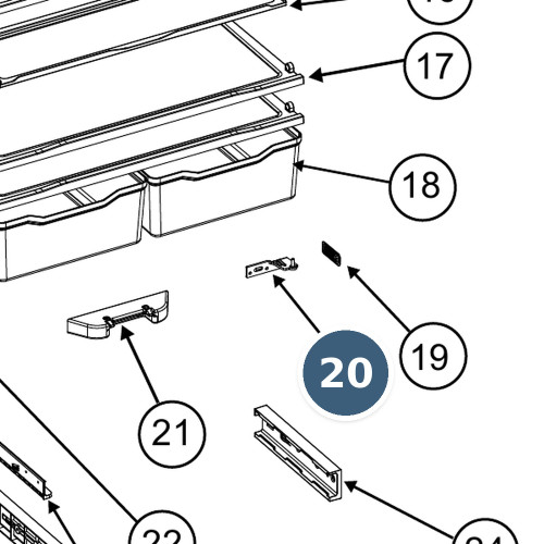 Norcold 640939 location on the N15DC/N20DC exploded parts diagram