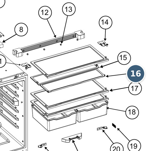 Norcold 641057 location on the N15DC/N20DC exploded parts diagram