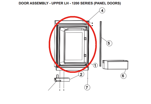 Norcold Upper Left Hand Door 627960 (fits the 1200 model) - panel type door