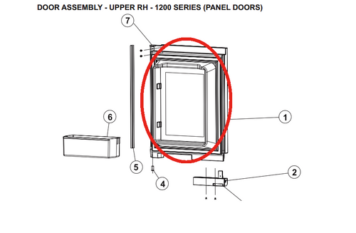 Norcold Upper Right Hand Door 627603 (fits the 1200 model) - panel type door