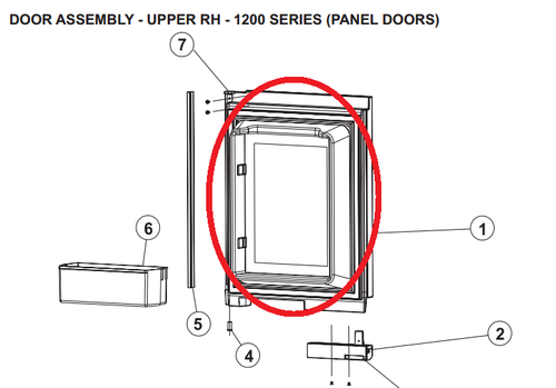 Norcold Upper Right Hand Door 634068 (fits the 1210 model) - stainless steel door