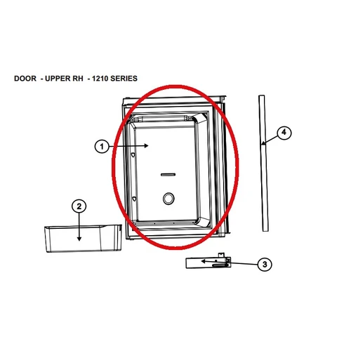 Norcold Upper Left Hand Door 634069 (fits the 1210 model) - stainless steel door