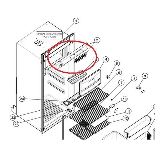 Norcold Optical Control Overlay Assembly 627470 (fits the 3-way N512/ N412 models)