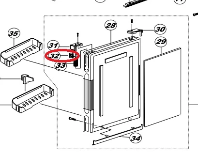 Norcold Door Handle Assembly 160222100 (fits many DE/ DC models)