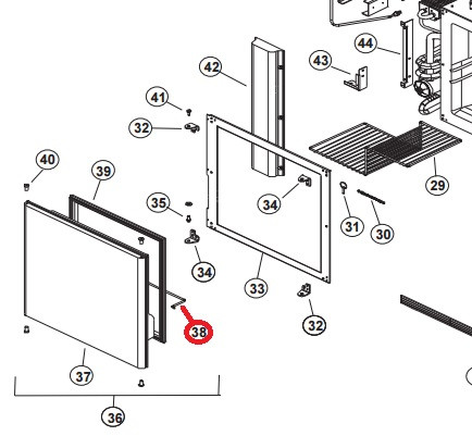 Norcold Door Rail 636479 (fits the 3163 models)