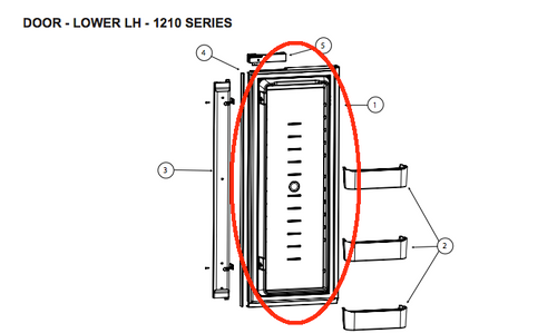 Norcold Lower left Hand Door  634071 (fits the 1200 model) - panel type door