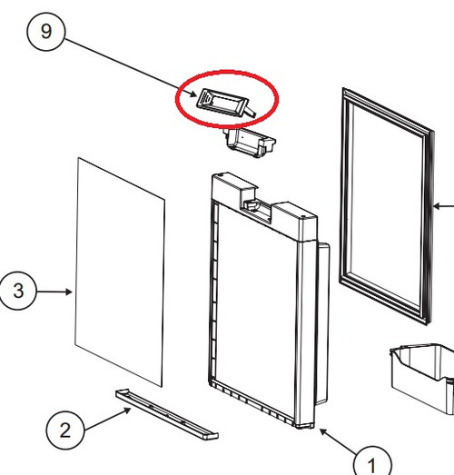 Norcold Door Handle 635821 Stainless (fits the NR740SS)