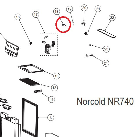 Norcold Door Strike 635833 (fits the NR740BB) in black