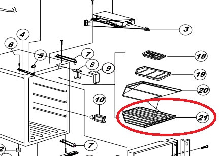 Norcold Lower Wire Shelf 523003500 (fits many DE/ DC models)
