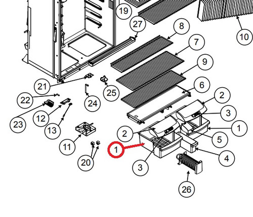 Norcold Crisper Bin 627866 (fits the 2118 models)