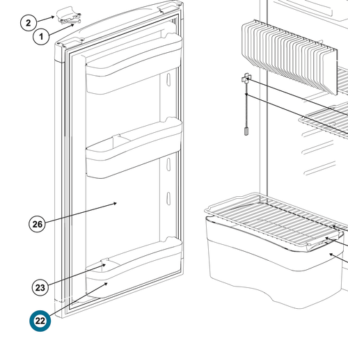 Norcold Refrigerator Door Bin 62697612