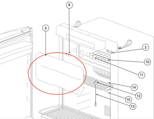 Norcold Freezer Door 636864 (fits the N3104)