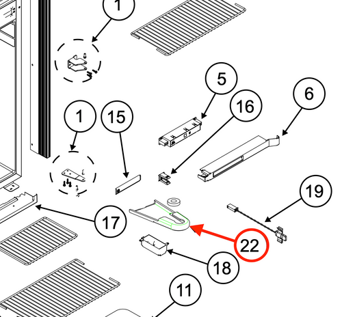 Norcold Reinforced Hinge Kit 640435 (click for compatibility)