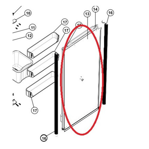 Norcold Refrigerator Door 638813 (fits the N510/ N500)