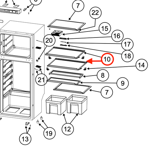 Norcold Upper Refrigerator Shelf 640471 (fits the N8DC)