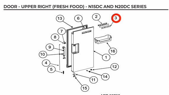 Norcold Transfer Switch Cover 640963 Norcold Transfer Switch Cover 640963