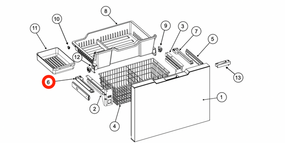 Norcold Freezer Guide Rail Left 640948 (Fits N15DC/N20DC)