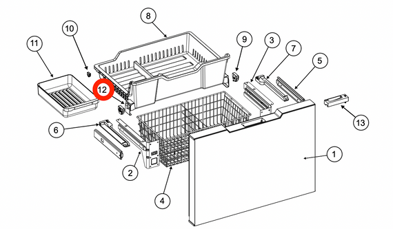 Norcold Freezer Bin Restraint 640951 (Fits N15DC/N20DC)