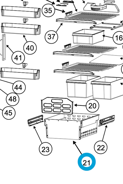 Norcold Freezer Bin 692878 (fits the N2175)