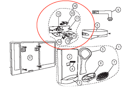 Norcold Water Dispenser Switch Bracket Assembly 629526 (fits the 1210 models)