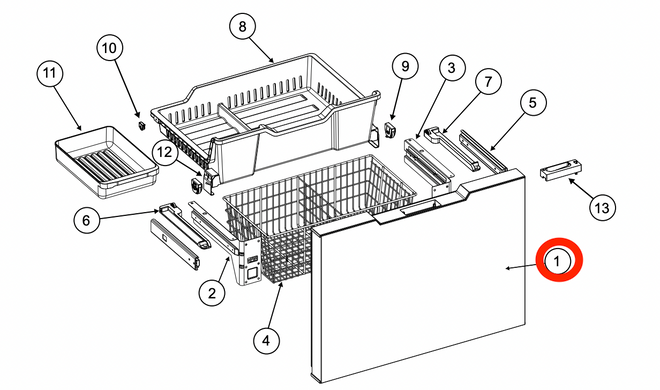 Norcold Freezer Door 641067 (Fits N20DC series) Norcold Freezer Door 641067 (Fits N20DC series)