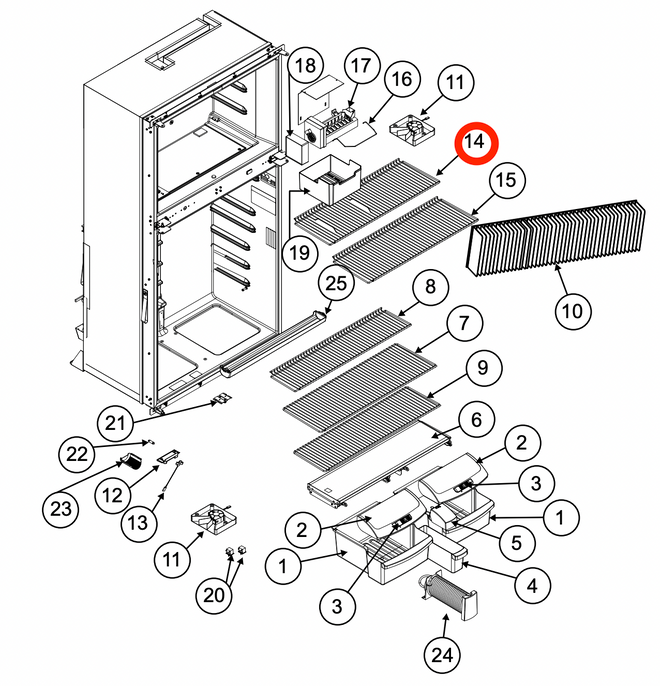 Norcold Freezer Wire Shelf 636850 (Fits 2118 Series)