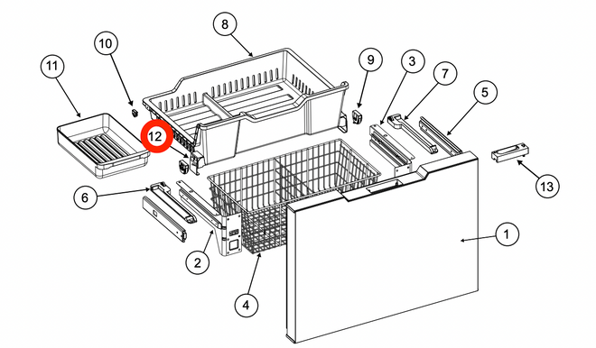 Norcold Freezer Bin Restraint 640951 (Fits N15DC/N20DC) Norcold Freezer Bin Restraint 640951 (Fits N15DC/N20DC)