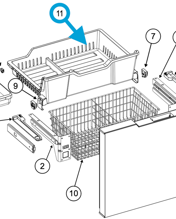 Norcold Freezer Bin 641168 (fits the N20DC models)