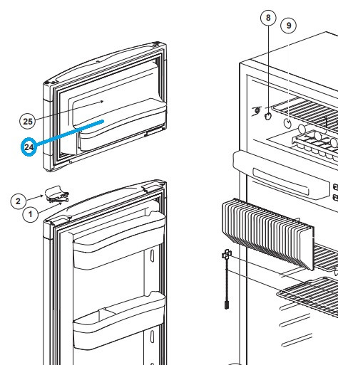えりページ Norcold Door Bin 62697612 (fits the N3150) - RV Fridge Guys