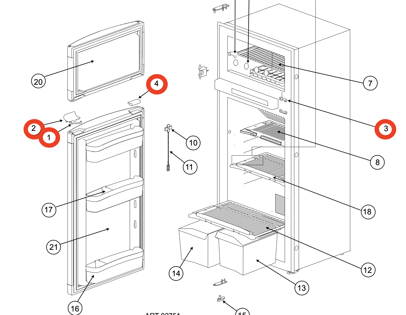 Norcold Door Latch 691739 (fits the N4104) - RV Fridge Guys