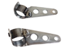 rear view of chrome motorcycle headlight brackets