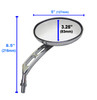 Chrome Billet "Euro Sport" Motorcycle Handlebar Mirrors Honda CB350,CB360,CB400