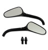Black golf club style motorcycle mirrors feature a unique design and are quality made. The housing and stem are 6061-T6 billet aluminum metal.  The mirror lens is distortion free glass and each mirror sports an off black color, making them look pretty sleek.  You can be sure that these mirrors will be head turners once they're on your motorcycle.