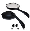 Upgrade your Kawasaki motorcycle with a pair of these hot looking motorcycle mirrors.  They feature a diamond shaped mirror lens, distortion free glass, and are complimented with a sleek black matte finish.