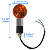 Chrome motorcycle round mini bullet turn signal dimensions.