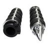ISO grips feature removable end caps designed to look like a spike.  The throttle side grip comes with an inner throttle tube which replaces your old throttle tube and reduces throttle sticking making throttle tuning smooth and precise.