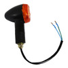 Honda CB50,CB100,CB125 Black Round Motorcycle Mini Amber Bullet Turn Signals Pair