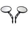Upgrade your bike's look with a pair of these carbon black oval motorcycle mirrors.  They feature a carbon black color which simulates a powder coated look and have a slotted stem. Each mirror is sold as a pair and comes with a 100% money back guarantee.
