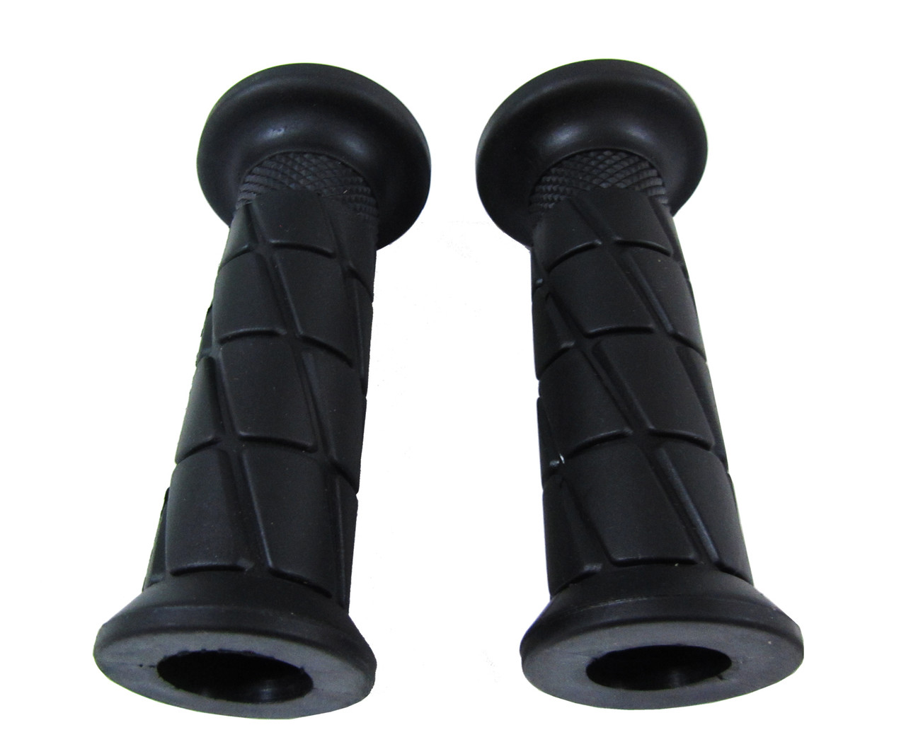 Black Soft Rubber Comfort Open End Handlebar Motorcycle Grips