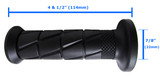 Black Soft Rubber Comfort Open End Handlebar Motorcycle Grips Fits 1 inch Handlebars (Pair)