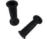 Black Soft Rubber Comfort Open End Handlebar Motorcycle Grips Fits 1 inch Handlebars (Pair)