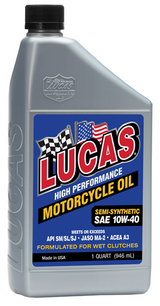 Lucas Motorcycle High Performance Semi-Synthetic SAE 10W-40 Engine Oil 6 Quarts (1 Case) Lucas Motorcycle High Performance Semi-Synthetic SAE 10W-40 Engine Oil 6 Quarts (1 Case)
